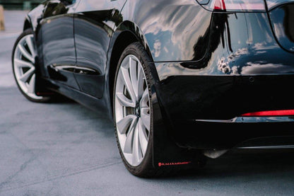 Rally Armor 17+ Tesla Model 3 UR Black Mud Flap w/ Blue Logo.