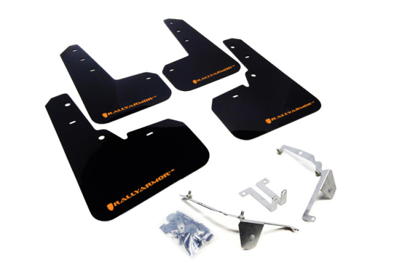 Rally Armor 13-17 Subaru XV Crosstrek Black Mud Flap w/ Orange Logo.