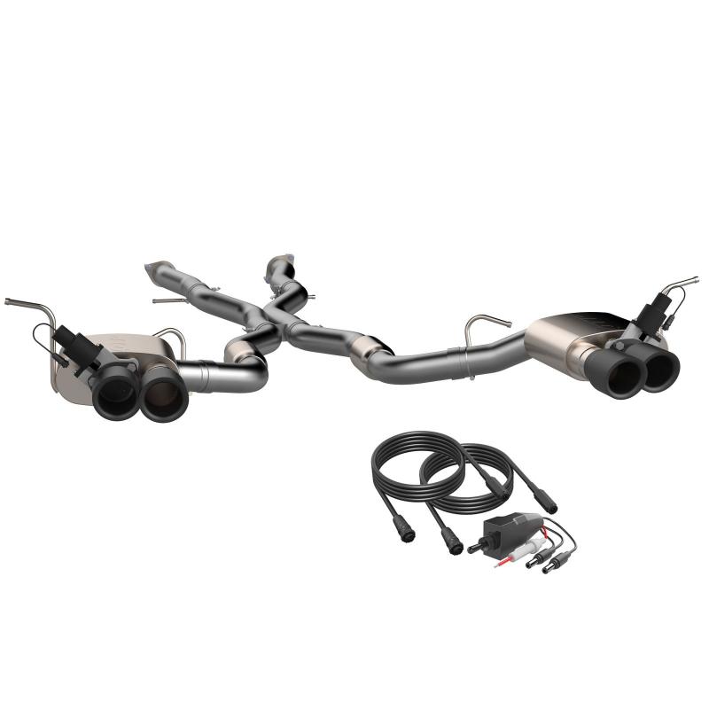 QTP 2018+ Jeep Grand Cherokee Trackhawk 304SS Screamer Cat-Back Exhaust w/4in Black Tips.
