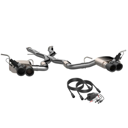 QTP 2018+ Jeep Grand Cherokee Trackhawk 304SS Screamer Cat-Back Exhaust w/4in Black Tips.