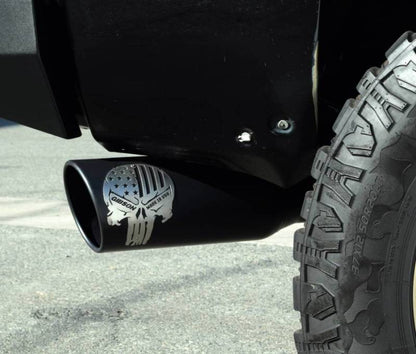 Gibson 07-19 Toyota Tundra SR5 5.7L 4in Patriot Skull Series Cat-Back Single Exhaust - Stainless.