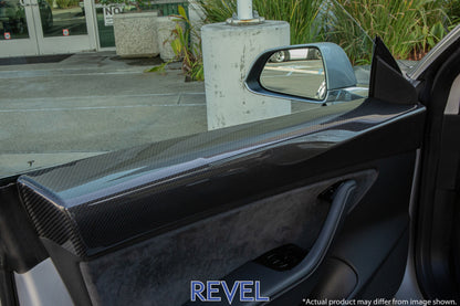 Revel GT Dry Carbon Door Trim (Front Left & Right) Tesla Model 3 - 2 Pieces.