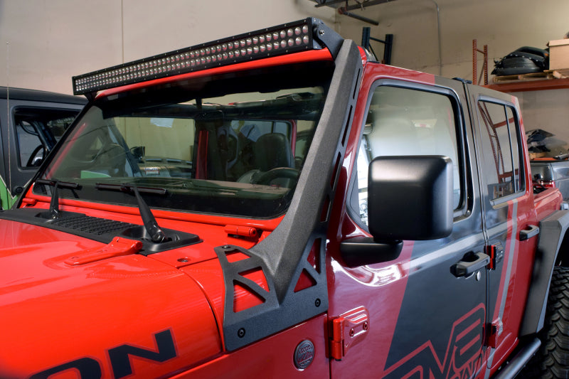 DV8 Offroad 2018+ Jeep Wrangler JL Over Windshield Light Bar Bracket.