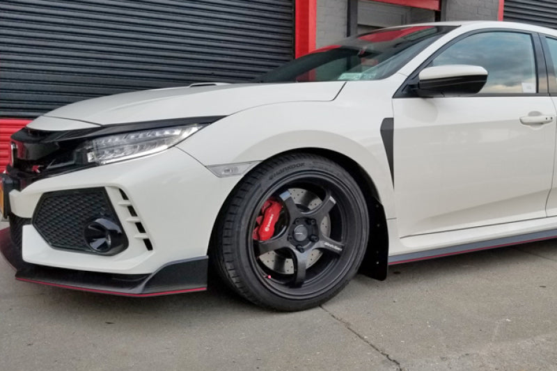 Rally Armor 17-18 Honda Civic Type R (Type R Only) UR Black Mud Flap w/ White Logo.