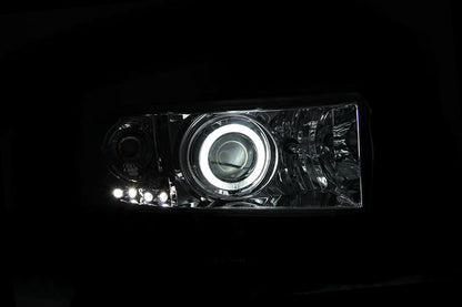 ANZO 1994-2001 Dodge Ram Projector Headlights w/ Halo Chrome.