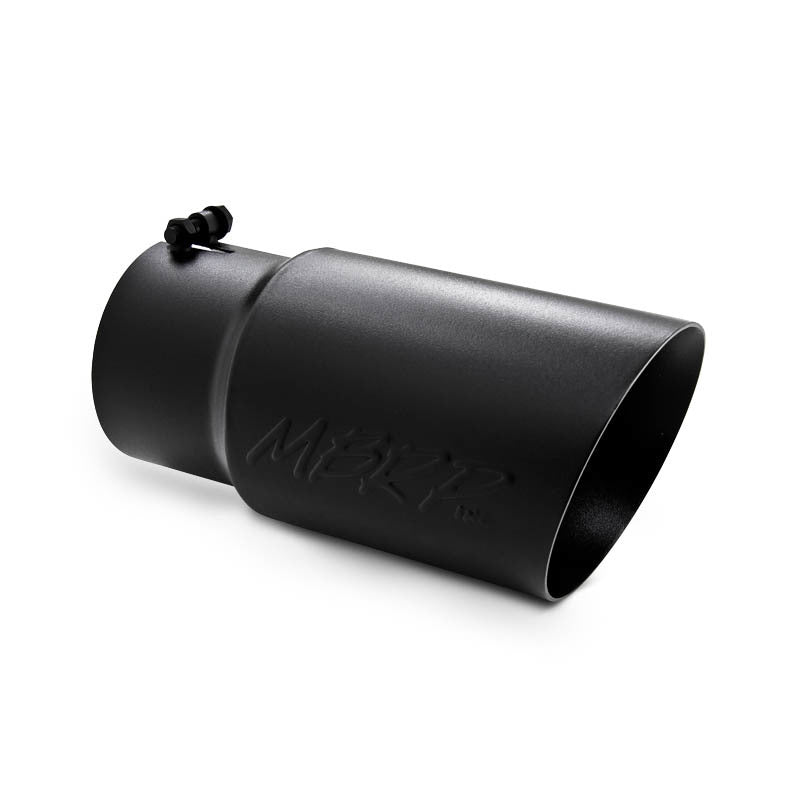 MBRP Universal Tip 6 O.D. Dual Wall Angled 5 inlet 12 length - Black Finish.