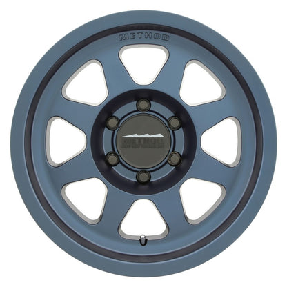Method MR701 17x8.5 0mm Offset 6x5.5 106.25mm CB Bahia Blue Wheel.