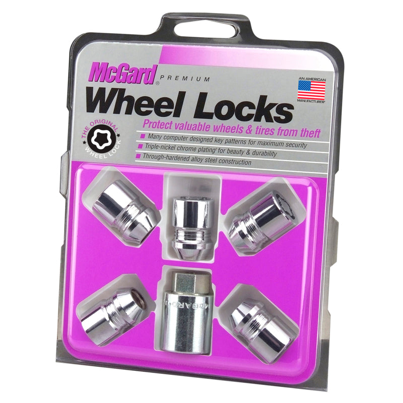 McGard Wheel Lock Nut Set - 5pk. (Cone Seat) M12X1.25 / 3/4 Hex / 1.28in. Length - Chrome.