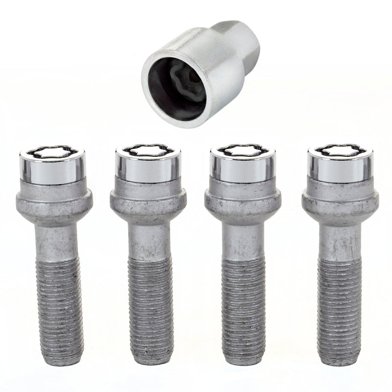 McGard Wheel Lock Bolt Set - 4pk. (Radius Seat) M14X1.5 / 17mm Hex / 45.0mm Shank Length - Chrome.