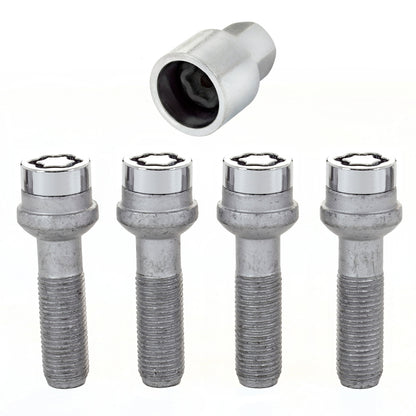 McGard Wheel Lock Bolt Set - 4pk. (Radius Seat) M14X1.5 / 17mm Hex / 45.0mm Shank Length - Chrome.