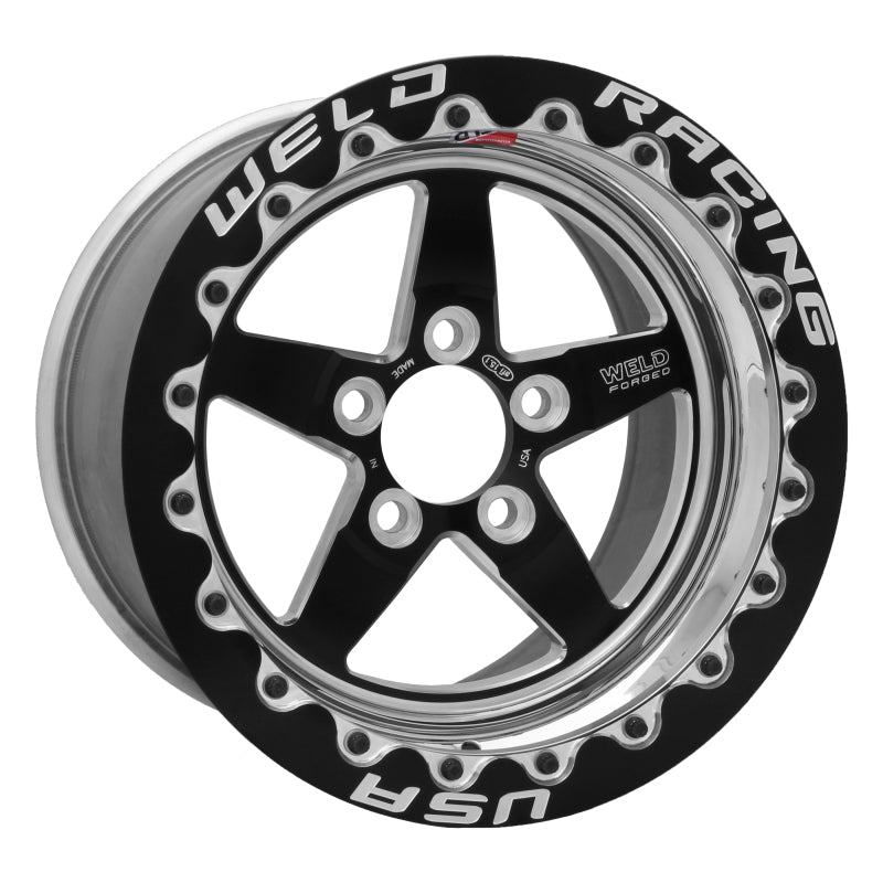 Weld S71 15x10.33 / 5x120mm BP / 7.5in. BS Black Wheel (Medium Pad) - Black Single Beadlock MT.