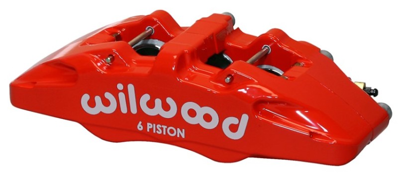 Wilwood Caliper-Forged Dynapro 6 5.25in Mount-Red-R/H 1.62/1.12/1.12in Pistons 0.81in Disc.