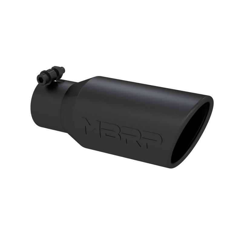 MBRP Universal Angled Rolled End Tip 4in OD / 2-3/4in Inlet / 10in Length - Black.