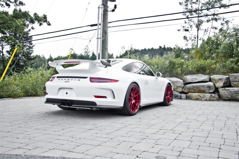 MBRP 14-15 Porsche GT3/GT3RS 3in Center Muffler Bypass 4in Tips - Black Coated.