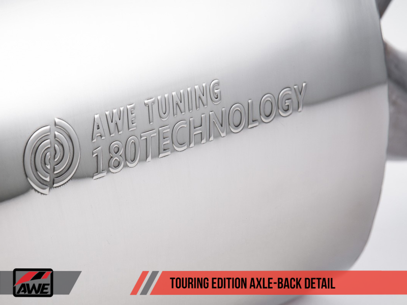 AWE Tuning BMW F3X 28i / 30i Touring Edition Axle-Back Exhaust Single Side - 80mm Silver Tips.