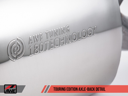 AWE Tuning BMW F3X 28i / 30i Touring Edition Axle-Back Exhaust Single Side - 80mm Black Tips.