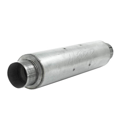 MBRP Universal Quiet Tone Muffler 4in Inlet/Outlet 24in Body 6in Dia 30in Overall Aluminum.