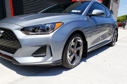 Rally Armor 2019+ Hyundai Veloster Turbo R-Spec UR Black Mud Flap w/ Dark Grey Logo.