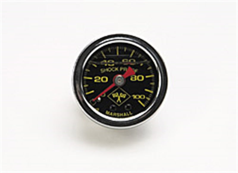 Russell Performance 100 psi fuel pressure gauge black face chrome case (Liquid-filled).