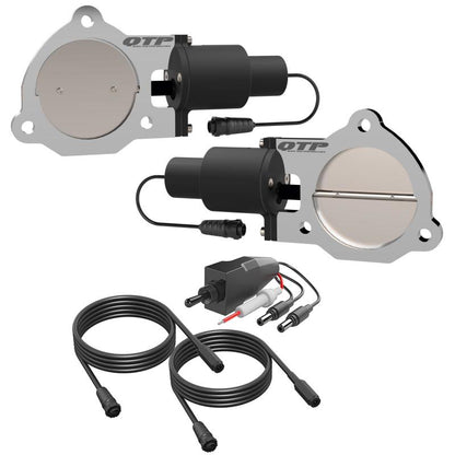 QTP 3.5in Bolt-On QTEC Dual Electric Cutout Valves - Pair.