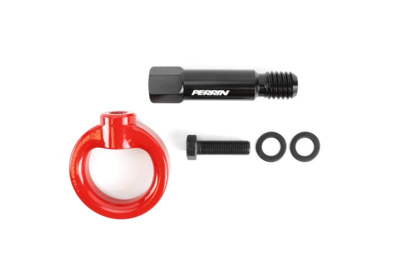 Perrin 2020 Toyota Supra Tow Hook Kit (Front) - Red.