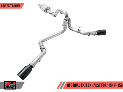 AWE Tuning Dual Exit Performance Exhaust - Diamond Black Tips | 3015-33120