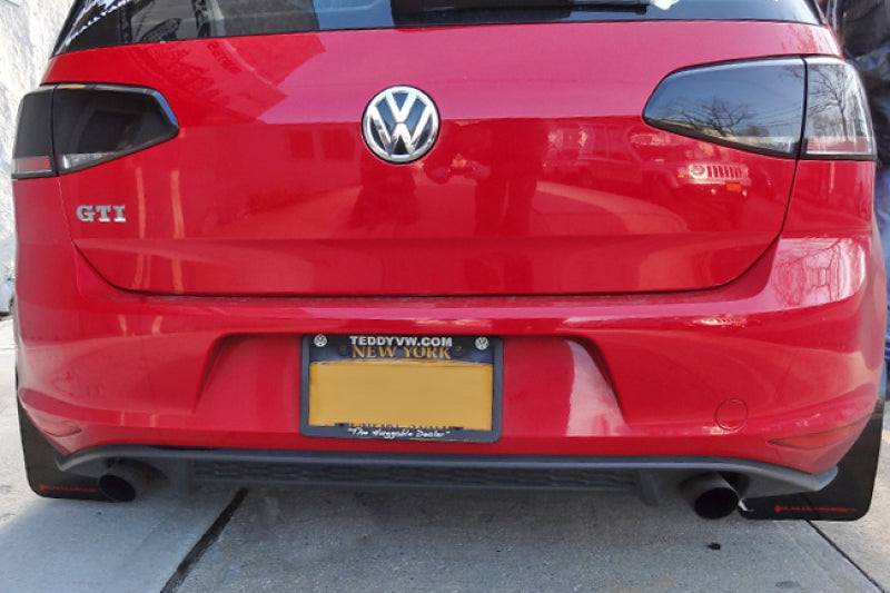 Rally Armor 2015+ VW Golf/GTI/TSI UR Black Mud Flap w/ Silver Logo.