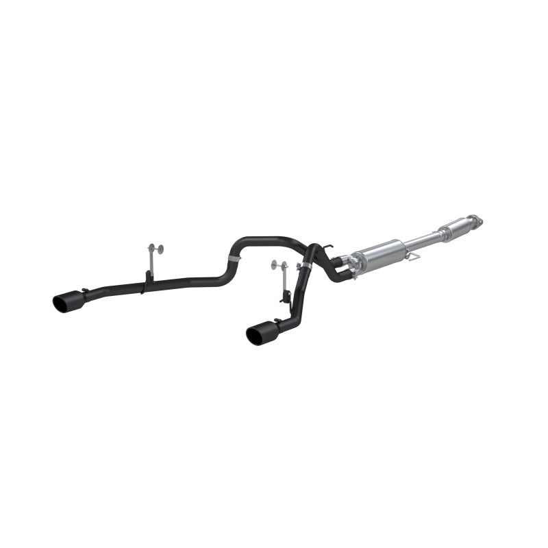 MBRP 2021+ F-150 2.7L/ 3.5L Ecoboost, 5.0L 3in Cat Back 2.5in Dual Split Rear - Black Coated.