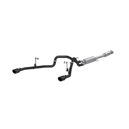 MBRP 2021+ F-150 2.7L/ 3.5L Ecoboost, 5.0L 3in Cat Back 2.5in Dual Split Rear - Black Coated.