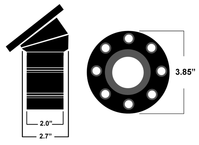 Ridetech 67-68 Camaro Locking Gas Cap (Black Anodized)