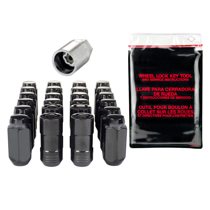 McGard 6 Lug Hex Install Kit w/Locks (Cone Seat Nut) M14X1.5 / 13/16 Hex / 1.945in. Length - Black.