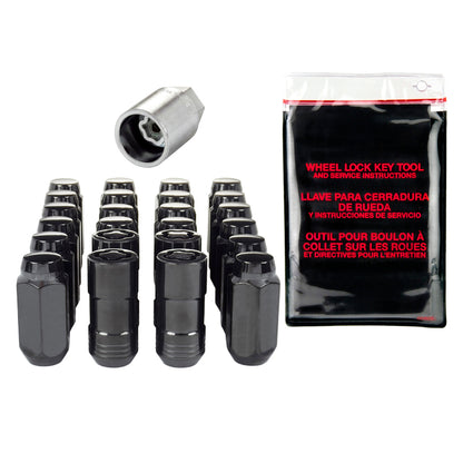 McGard 6 Lug Hex Install Kit w/Locks (Cone Seat Nut) M14X1.5 / 13/16 Hex / 1.945in. Length - Black.