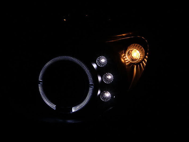 ANZO 2002-2003 Subaru Impreza Projector Headlights w/ Halo Black.