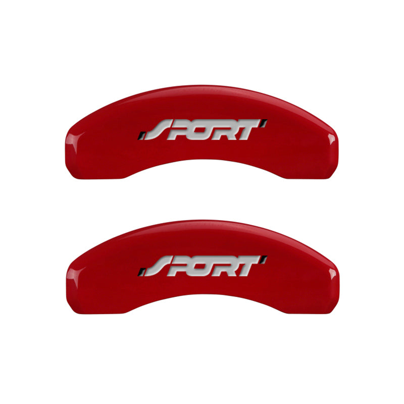 MGP 4 Caliper Covers Engraved Front & Rear No bolts/Sport Red finish silver ch