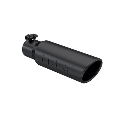 MBRP Universal Tip 3in O.D. Angled Rolled End 2 inlet 12 length - Black Finish.