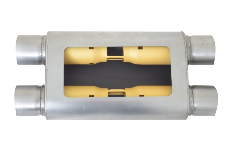 Gibson MWA Superflow Dual/Dual Oval Muffler - 4x9x14in/3in Inlet/3in Outlet - Stainless.