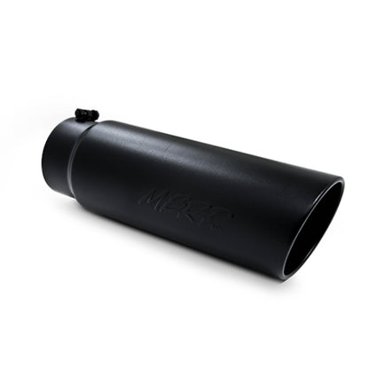 MBRP Universal Tip 6in OD Angled Rolled End 5in Inlet 18in Lgth Black Finish Exhaust.