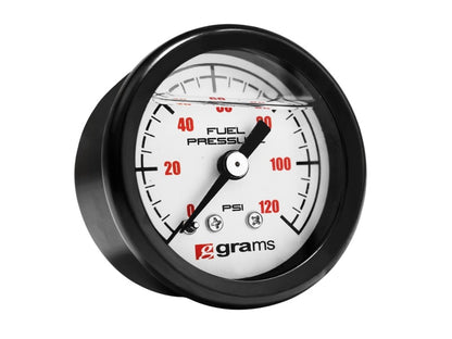 Grams Performance Universal 0-120 PSI Fuel Pressure Guage - White Face.