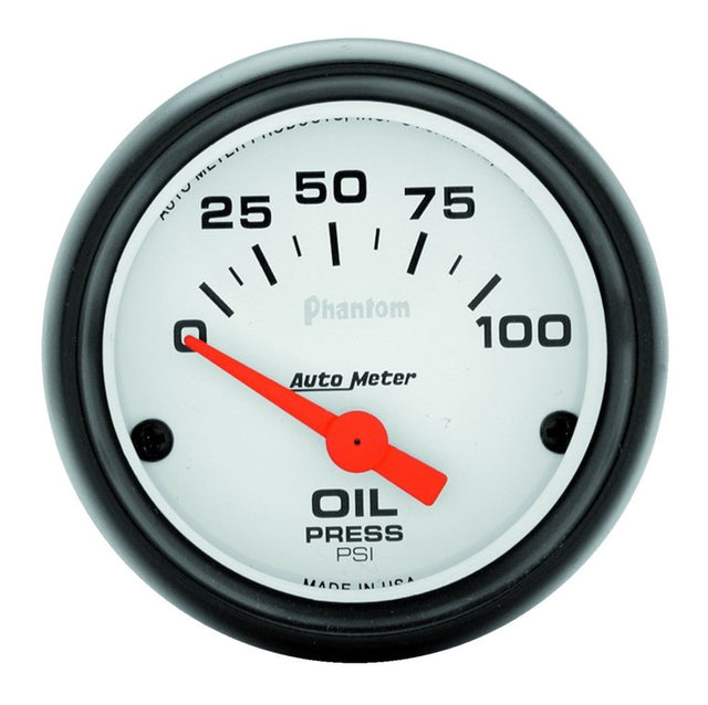 Autometer Phantom 52mm 0-100 PSI Electric Oil Pressure Gauge.