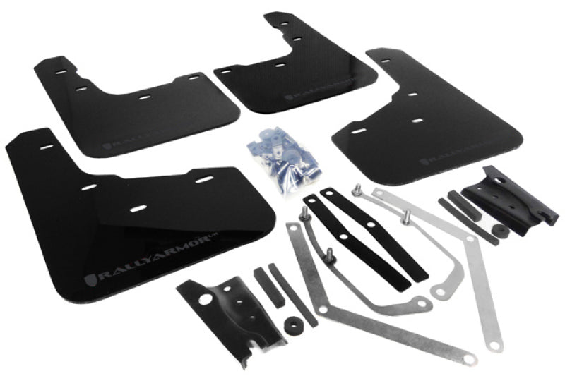 Rally Armor 13+ Ford Fiesta ST Black Mud Flap w/ Grey Logo.