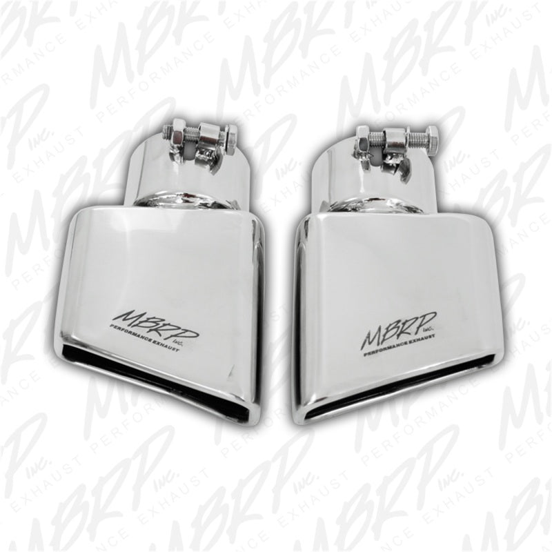 MBRP Universal Tip 4.50in x 2.75in ID Rectangle Angled Cut 3in OD Inlet 7.75in Lgth T304 Driver Side.