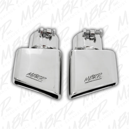 MBRP Universal Tip 4.50in x 2.75in ID Rectangle Angled Cut 3in OD Inlet 7.75in Lgth T304 Driver Side.
