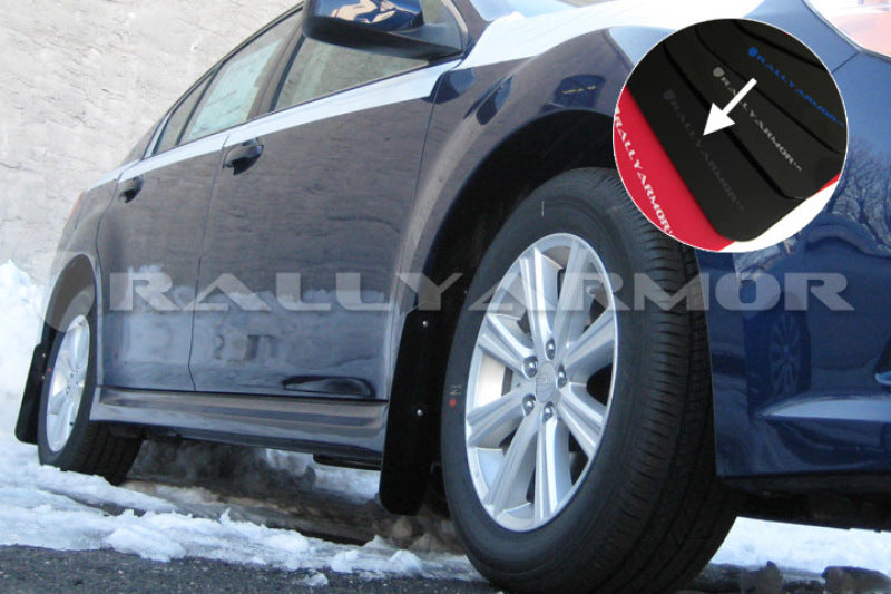 Rally Armor 2010+ Subaru Legacy UR Black Mud Flap w/ Grey Logo.