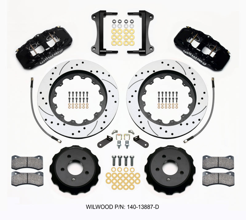 Wilwood AERO6 Front Hat Kit 15.00 Drilled 2015-Up Mustang w/Lines.