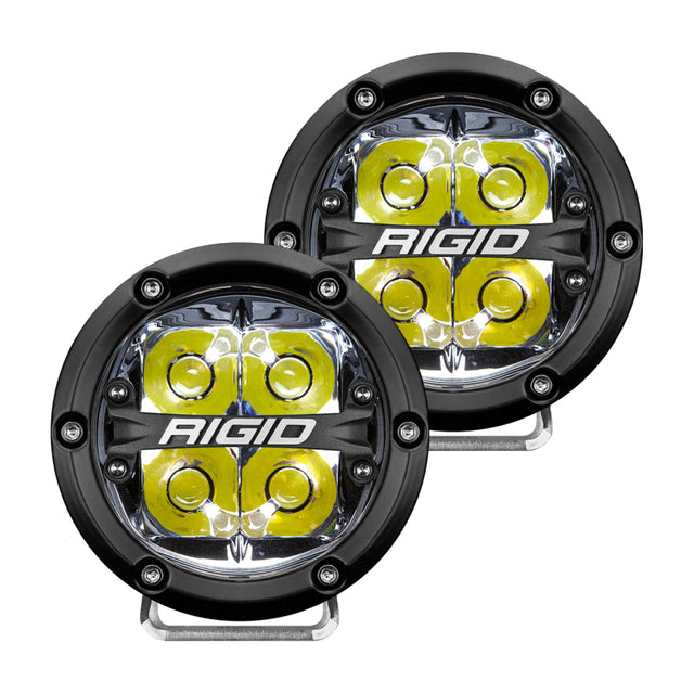 Rigid Industries 360-Series 4in LED Off-Road Spot Beam - White Backlight (Pair).