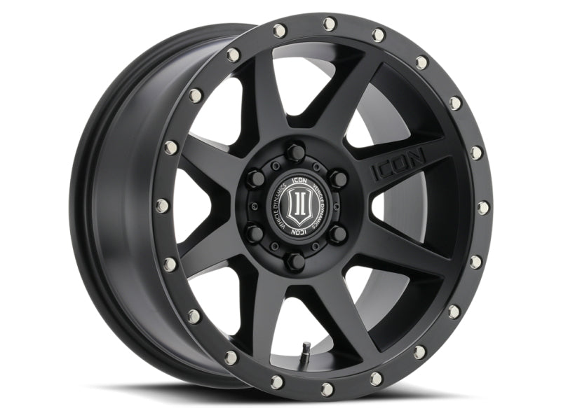 ICON Rebound Pro 17x8.5 6x5.5 0mm Offset 4.75in BS 106.1mm Bore Satin Black Wheel.