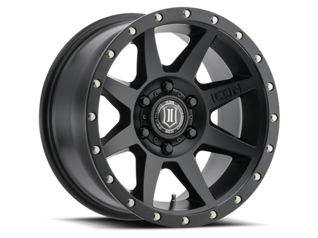 ICON Rebound 17x8.5 5x5 -6mm Offset 4.5in BS 71.5mm Bore Satin Black Wheel.
