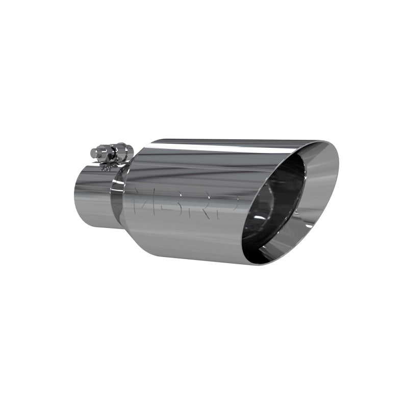 MBRP Universal Tip 4.5 O.D. Dual Walled Angled Rolled End 2.5 Inlet 12in Length - T304.
