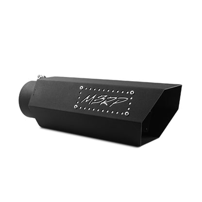 MBRP Universal Hex Tip 4in Inlet 16in Length w/ Logo - Black Coated.