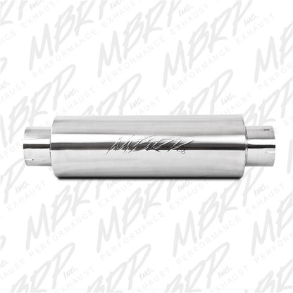MBRP Universal Quiet Tone Muffler 5in Inlet /Outlet 8in Dia Body 31in Overall.